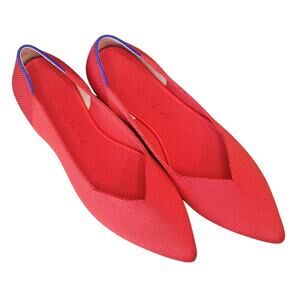 Rothy’s The Point Flats Women’s 7.5 Lollipop Red NWOT
